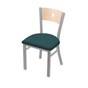 630 Voltaire 18" Chair with Anodized Nickel Finish, Natural Back, and Graph Tidal Seat, 63018ANNatMplB022