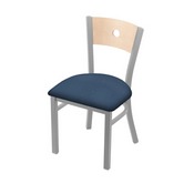 630 Voltaire 18" Chair with Anodized Nickel Finish, Natural Back, and Rein Bay Seat, 63018ANNatMplB024