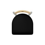 630 Voltaire 18" Chair with Anodized Nickel Finish, Natural Back, and Black Vinyl Seat, 63018ANNatMplBBlkVinyl