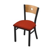 630 Voltaire 18" Chair with Black Wrinkle Finish, Medium Back, and Graph Poppy Seat, 63018BWMedMplB021