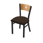 630 Voltaire 18" Chair with Black Wrinkle Finish, Medium Back, and Rein Coffee Seat, 63018BWMedMplB025