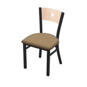 630 Voltaire 18" Chair with Black Wrinkle Finish, Natural Back, and Canter Sand Seat, 63018BWNatMplB013