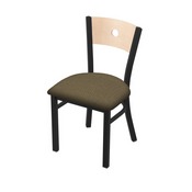 630 Voltaire 18" Chair with Black Wrinkle Finish, Natural Back, and Graph Cork Seat, 63018BWNatMplB017
