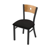 630 Voltaire 18" Chair with Pewter Finish, Medium Back, and Canter Espresso Seat, 63018PWMedMplB003