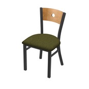 630 Voltaire 18" Chair with Pewter Finish, Medium Back, and Graph Parrot Seat, 63018PWMedMplB015