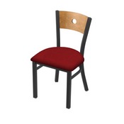 630 Voltaire 18" Chair with Pewter Finish, Medium Back, and Graph Ruby Seat, 63018PWMedMplB016