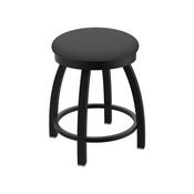 802 Misha 18" Swivel Vanity Stool with Black Wrinkle Finish and Canter Storm Seat, 80218BW004