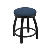802 Misha 18" Swivel Vanity Stool with Black Wrinkle Finish and Rein Bay Seat, 80218BW024