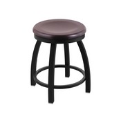 802 Misha 18" Swivel Vanity Stool with Black Wrinkle Finish and Dark Cherry Maple Seat, 80218BWDCMpl