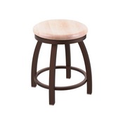 802 Misha 18" Swivel Vanity Stool with Bronze Finish and Natural Maple Seat, 80218BZNatMpl