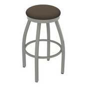 802 Misha Swivel Stool with Anodized Nickel Finish and Canter Earth Seat, AGS-80225AN006