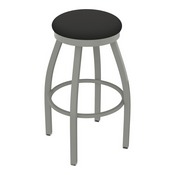 802 Misha Swivel Stool with Anodized Nickel Finish and Canter Iron Seat, AGS-80225AN008