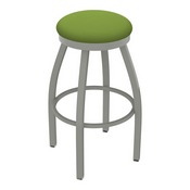 802 Misha Swivel Stool with Anodized Nickel Finish and Canter Kiwi Green Seat, AGS-80225AN009