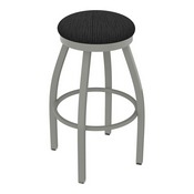 802 Misha Swivel Stool with Anodized Nickel Finish and Graph Coal Seat, AGS-80225AN018