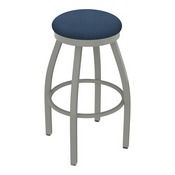 802 Misha Swivel Stool with Anodized Nickel Finish and Rein Bay Seat, AGS-80225AN024