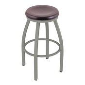 802 Misha Swivel Stool with Anodized Nickel Finish and Dark Cherry Maple Seat, AGS-80225ANDCMpl