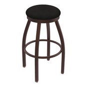 802 Misha Swivel Stool with Bronze Finish and Canter Espresso Seat, AGS-80225BZ003