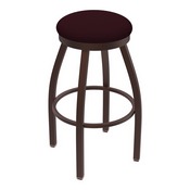 802 Misha Swivel Stool with Bronze Finish and Canter Bordeaux Seat, AGS-80225BZ005