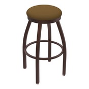 802 Misha Swivel Stool with Bronze Finish and Canter Saddle Seat, AGS-80225BZ012