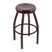 802 Misha Swivel Stool with Bronze Finish and Dark Cherry Maple Seat, AGS-80225BZDCMpl