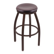802 Misha Swivel Stool with Bronze Finish and Dark Cherry Oak Seat, AGS-80225BZDCOak