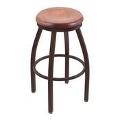 802 Misha Swivel Stool with Bronze Finish and Medium Maple Seat, AGS-80225BZMedMpl