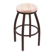 802 Misha Swivel Stool with Bronze Finish and Natural Maple Seat, AGS-80225BZNatMpl