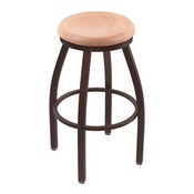 802 Misha Swivel Stool with Bronze Finish and Natural Oak Seat, AGS-80225BZNatOak