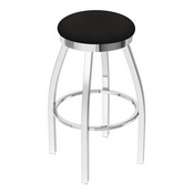 802 Misha Swivel Stool with Chrome Finish and Canter Espresso Seat, AGS-80225CH003