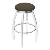 802 Misha Swivel Stool with Chrome Finish and Canter Earth Seat, AGS-80225CH006