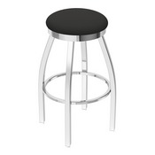 802 Misha Swivel Stool with Chrome Finish and Canter Iron Seat, AGS-80225CH008