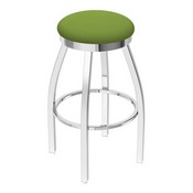 802 Misha Swivel Stool with Chrome Finish and Canter Kiwi Green Seat, AGS-80225CH009