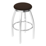 802 Misha Swivel Stool with Chrome Finish and Rein Coffee Seat, AGS-80225CH025