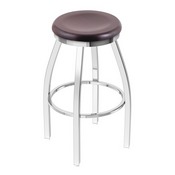 802 Misha Swivel Stool with Chrome Finish and Dark Cherry Maple Seat, AGS-80225CHDCMpl