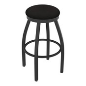 802 Misha Swivel Stool with Pewter Finish and Canter Espresso Seat, AGS-80225PW003