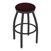 802 Misha Swivel Stool with Pewter Finish and Canter Bordeaux Seat, AGS-80225PW005