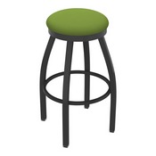 802 Misha Swivel Stool with Pewter Finish and Canter Kiwi Green Seat, AGS-80225PW009
