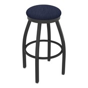 802 Misha Swivel Stool with Pewter Finish and Graph Anchor Seat, AGS-80225PW014