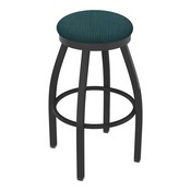 802 Misha Swivel Stool with Pewter Finish and Graph Tidal Seat, AGS-80225PW022