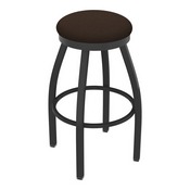 802 Misha Swivel Stool with Pewter Finish and Rein Coffee Seat, AGS-80225PW025