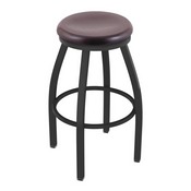 802 Misha Swivel Stool with Pewter Finish and Dark Cherry Oak Seat, AGS-80225PWDCOak