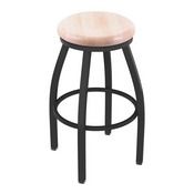 802 Misha Swivel Stool with Pewter Finish and Natural Maple Seat, AGS-80225PWNatMpl