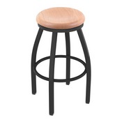 802 Misha Swivel Stool with Pewter Finish and Natural Oak Seat, AGS-80225PWNatOak