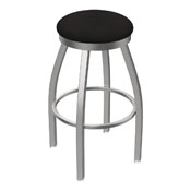 802 Misha Swivel Stool with Stainless Finish and Canter Espresso Seat, AGS-80225SS003