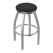 802 Misha Swivel Stool with Stainless Finish and Canter Iron Seat, AGS-80225SS008