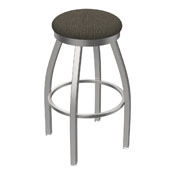 802 Misha Swivel Stool with Stainless Finish and Graph Chalice Seat, AGS-80225SS019