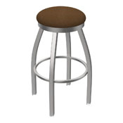 802 Misha Swivel Stool with Stainless Finish and Rein Thatch Seat, AGS-80225SS026