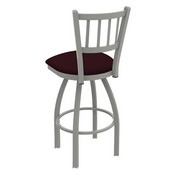 810 Contessa Swivel Stool with Anodized Nickel Finish and Canter Bordeaux Seat, AGS-81025AN005