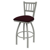 810 Contessa Swivel Stool with Anodized Nickel Finish and Canter Bordeaux Seat, AGS-81025AN005