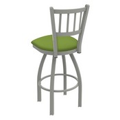810 Contessa Swivel Stool with Anodized Nickel Finish and Canter Kiwi Green Seat, AGS-81025AN009
